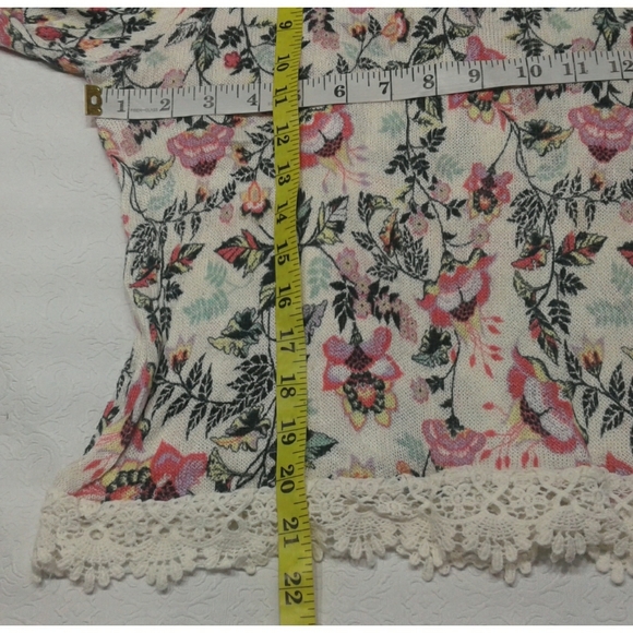 Divided H&M pink and white floral print top size L - Picture 7 of 9